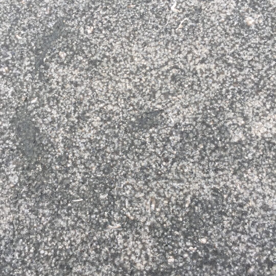 Close-up of rough gray stone surface with speckled texture.